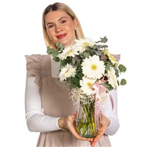 Pure Touch Vazoda Beyaz Gerbera