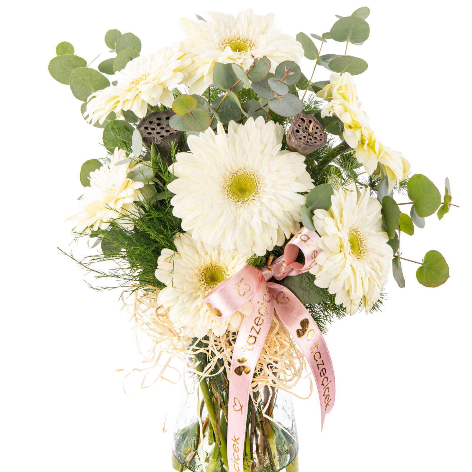 Pure Touch Vazoda Beyaz Gerbera