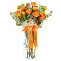 Orange Joy Vazoda Turuncu Gül