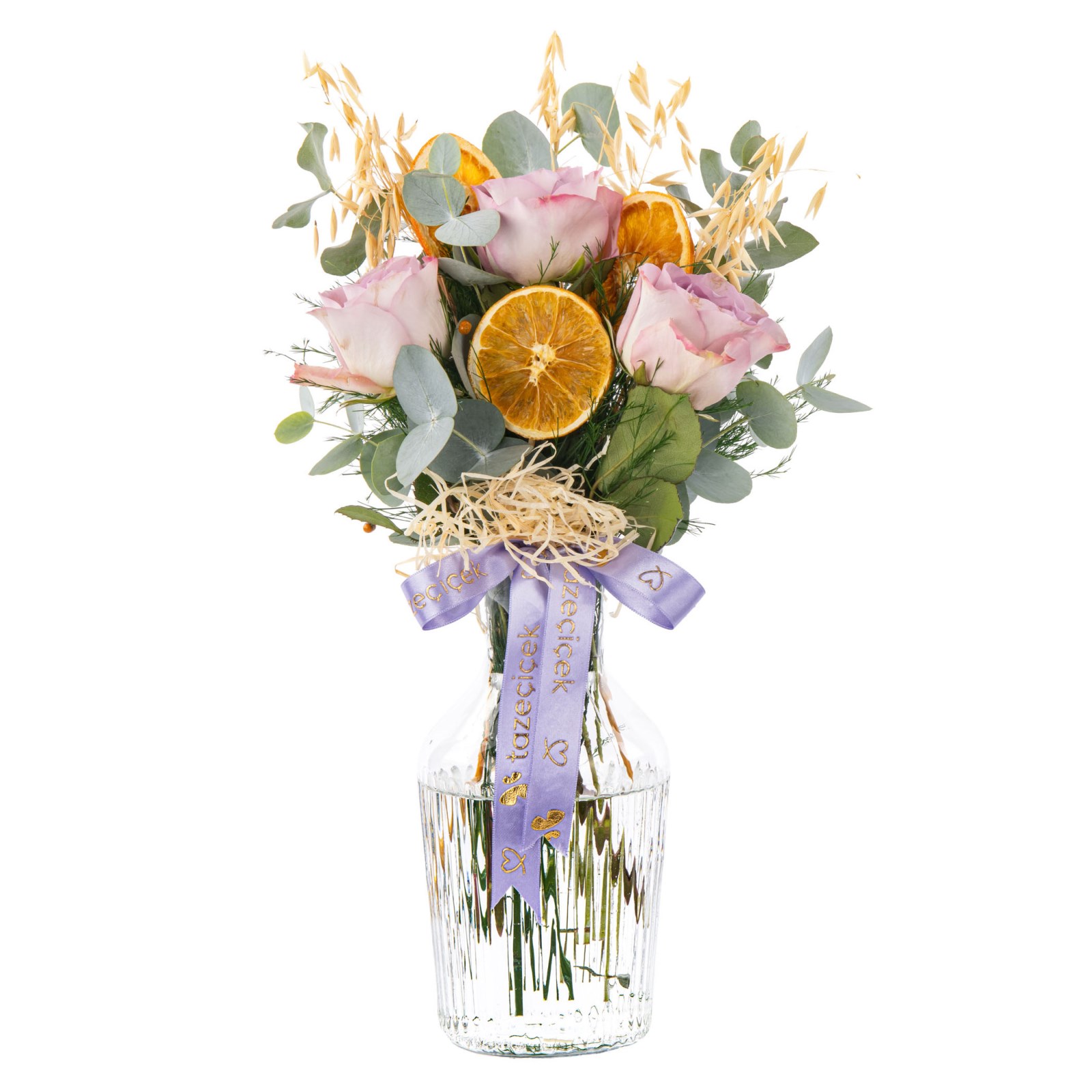 Blush Orange Vazoda Lila Gül