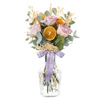 Blush Orange Vazoda Lila Gül