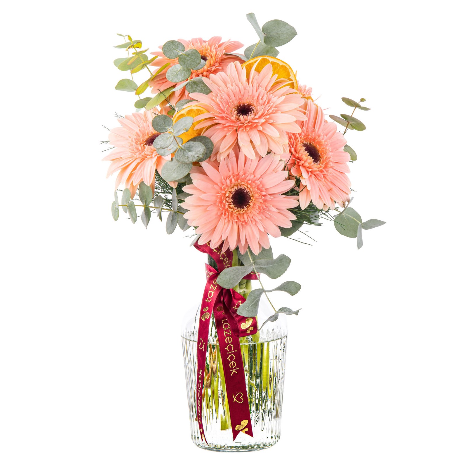 Soft Peach Vazoda Gerbera