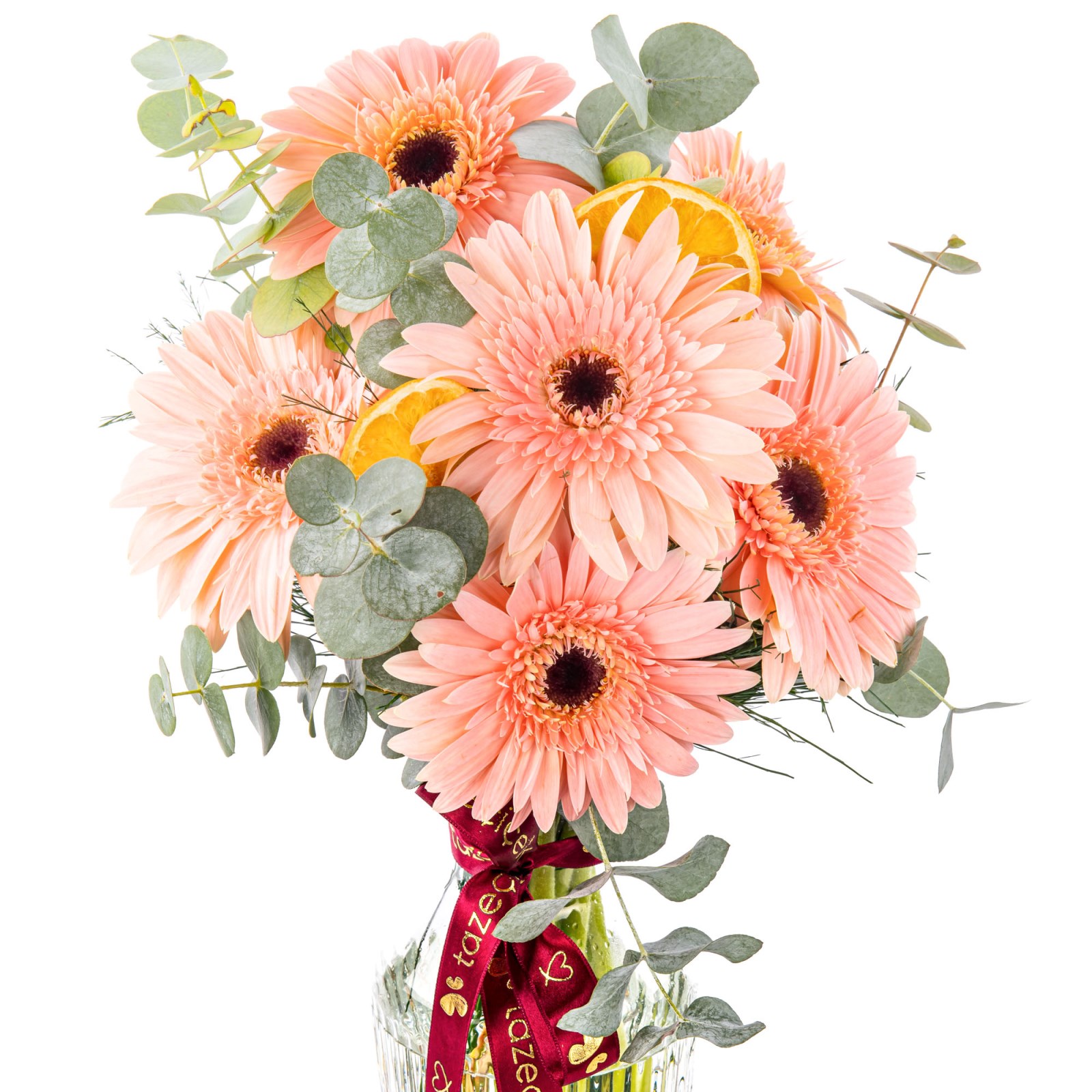 Soft Peach Vazoda Gerbera