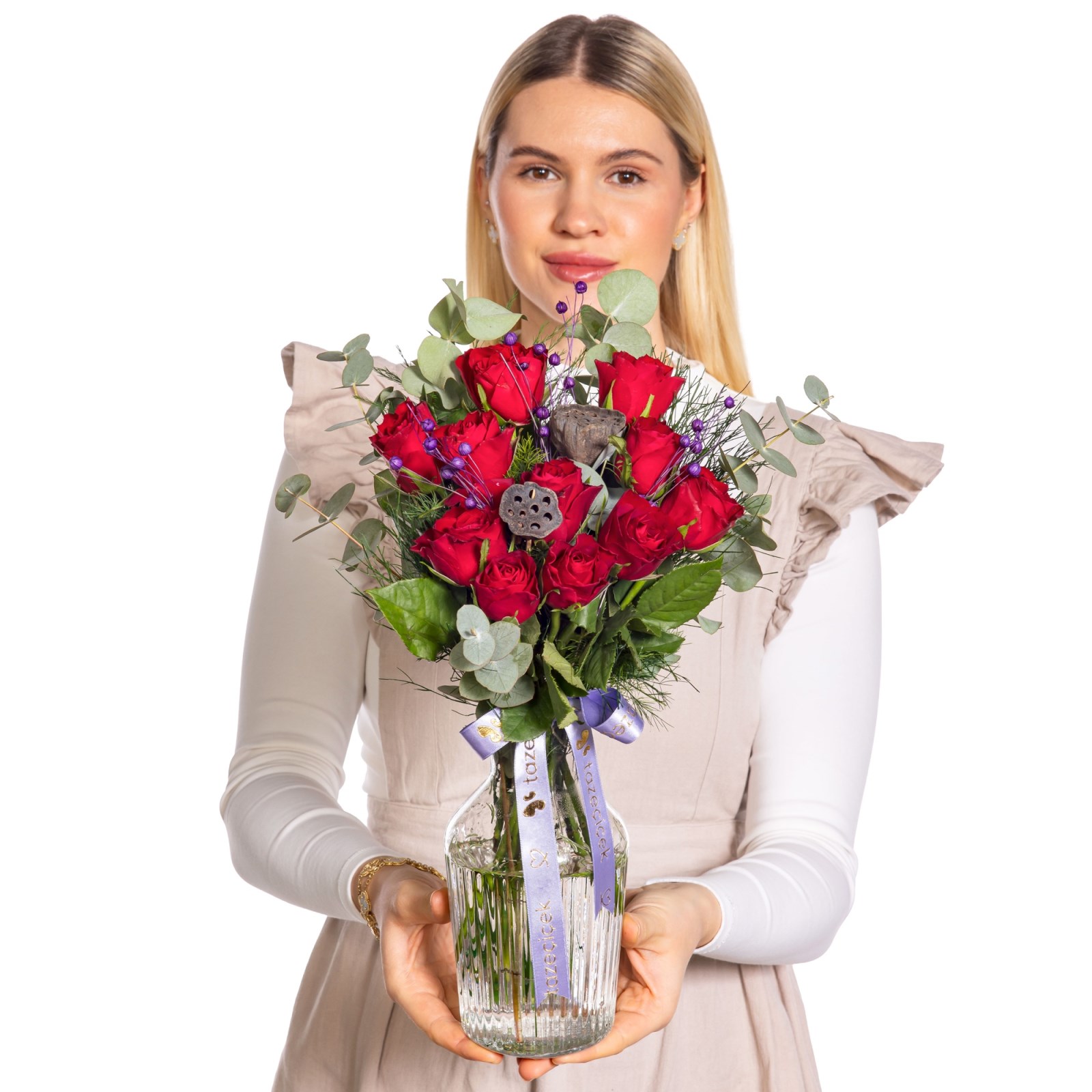 Classic Love Vazoda Kırmızı Gül