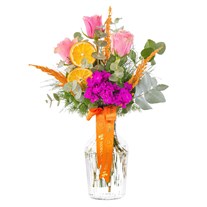 Orange Bloom Vazoda Pembe Gül