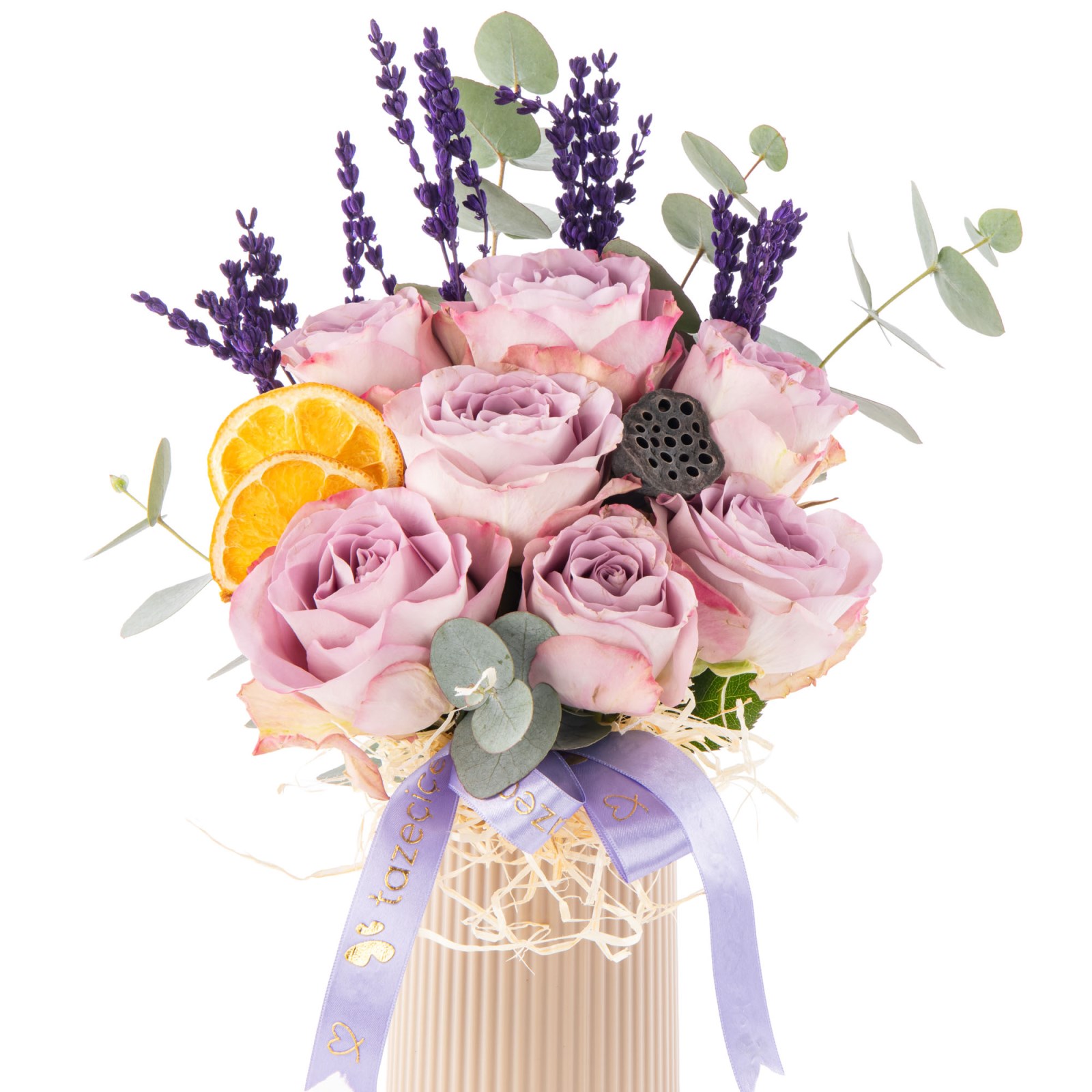 Lavender Blush Vazoda Lila Gül