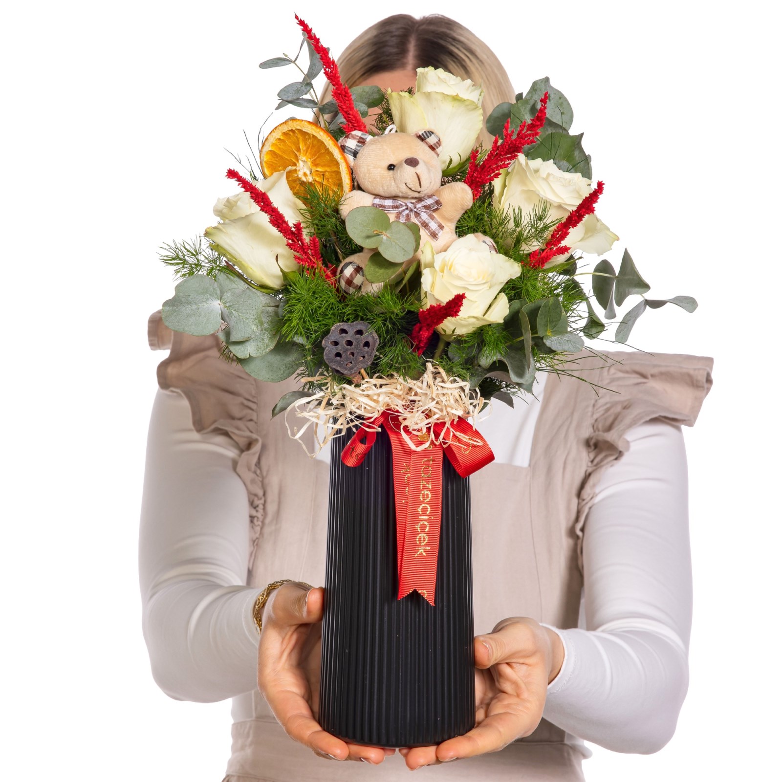 Sweet Moment Vazoda Beyaz Gül