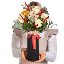Sweet Moment Vazoda Beyaz Gül