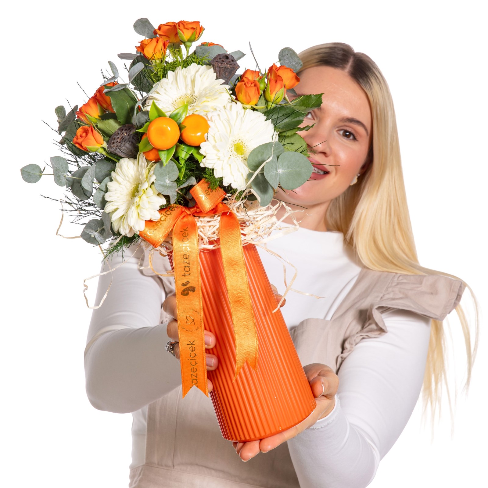 Orange Bloom Gerbera & Turuncu Gül