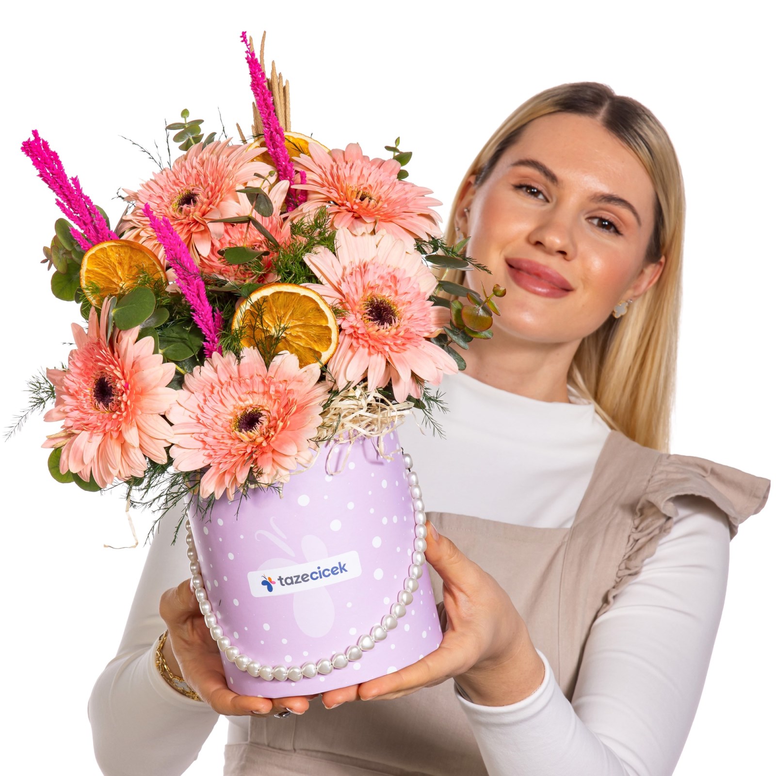 Peach Bloom Gerbera Box
