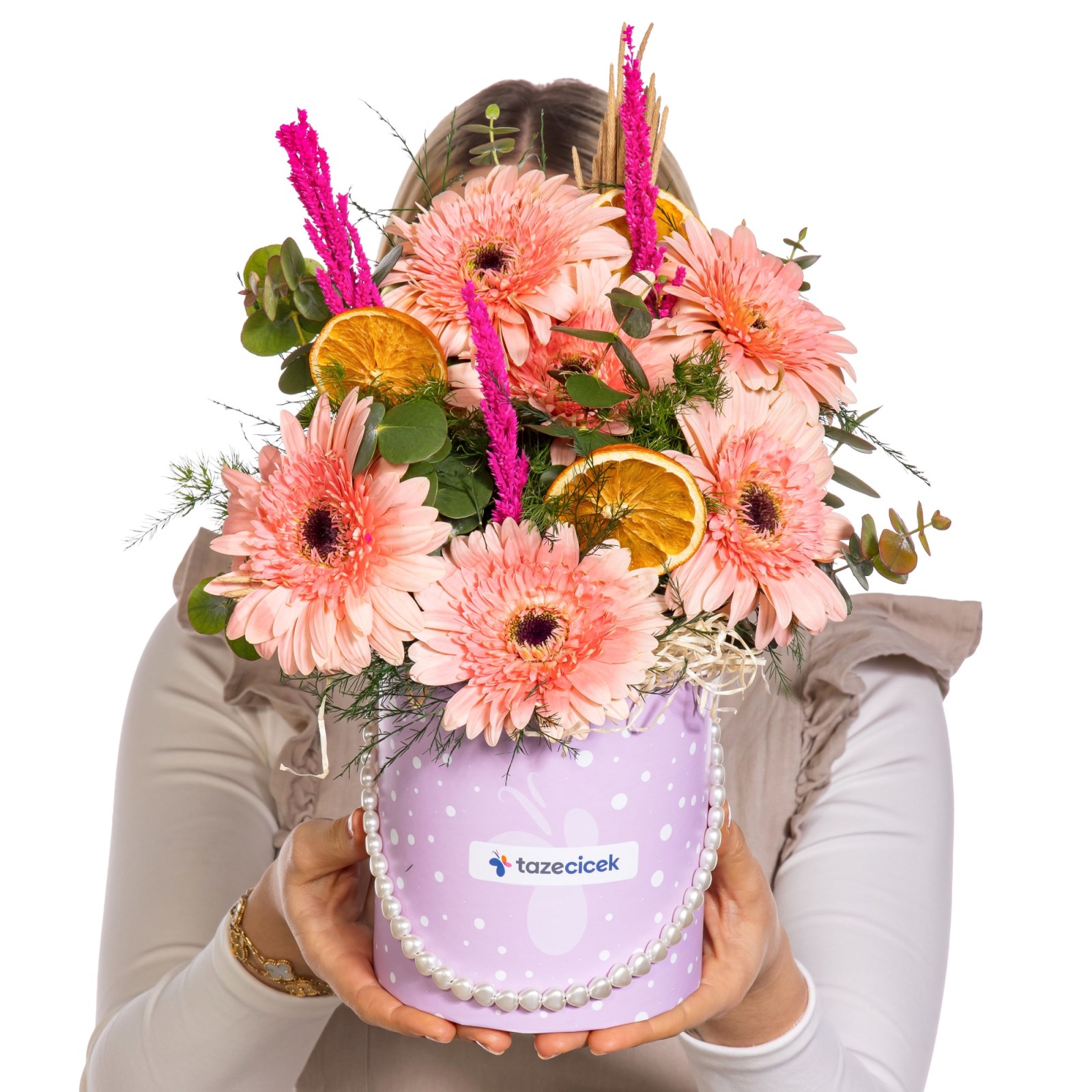 Peach Bloom Gerbera Box