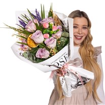 Soft Lavender Lila Gül Buketi