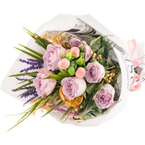 Soft Lavender Lila Gül Buketi