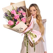 Blush Romance Pembe Gül Buketi