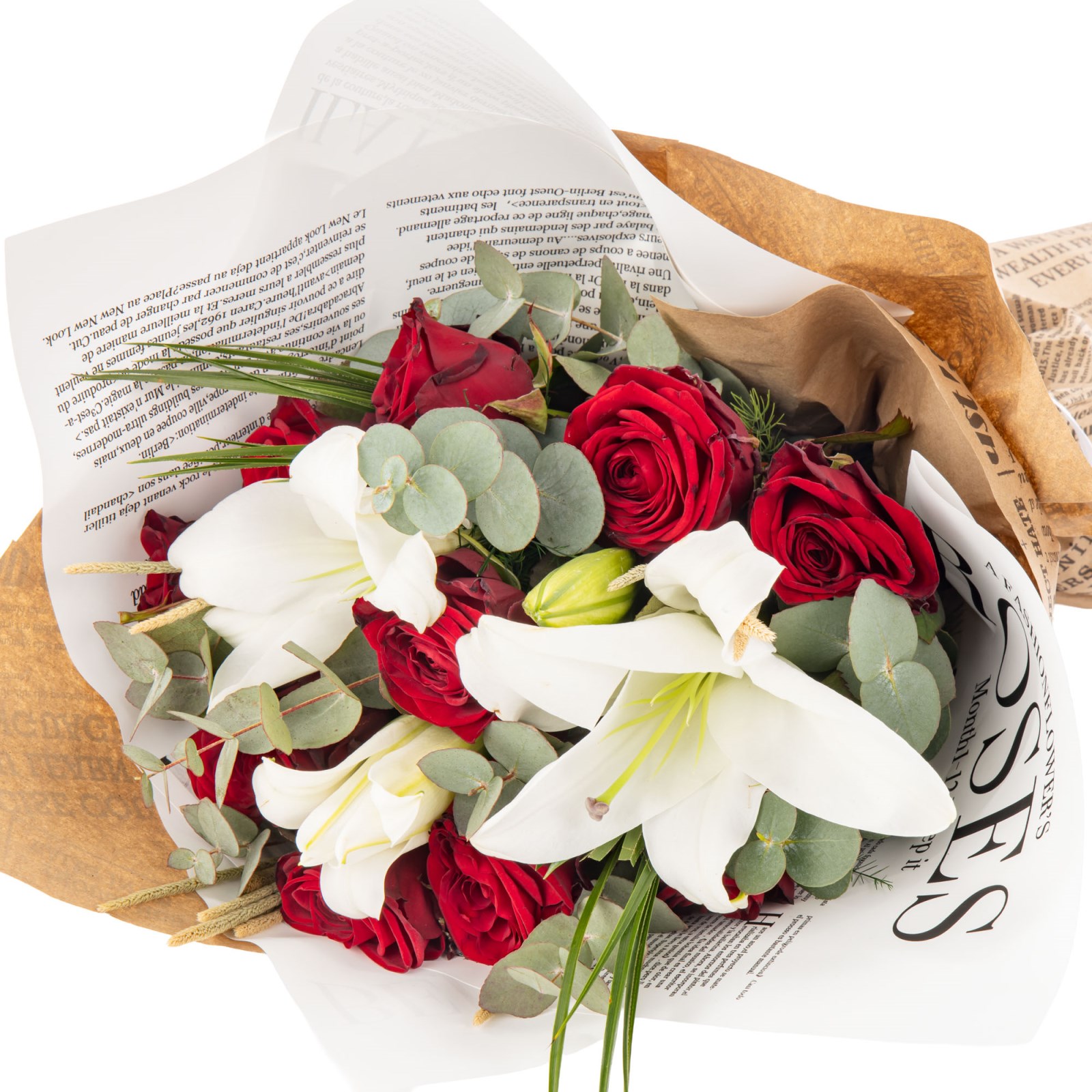 Crimson Touch Lilyum Gül Buketi