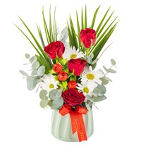 Modern Passion Papatya & Gül Aranjmanı
