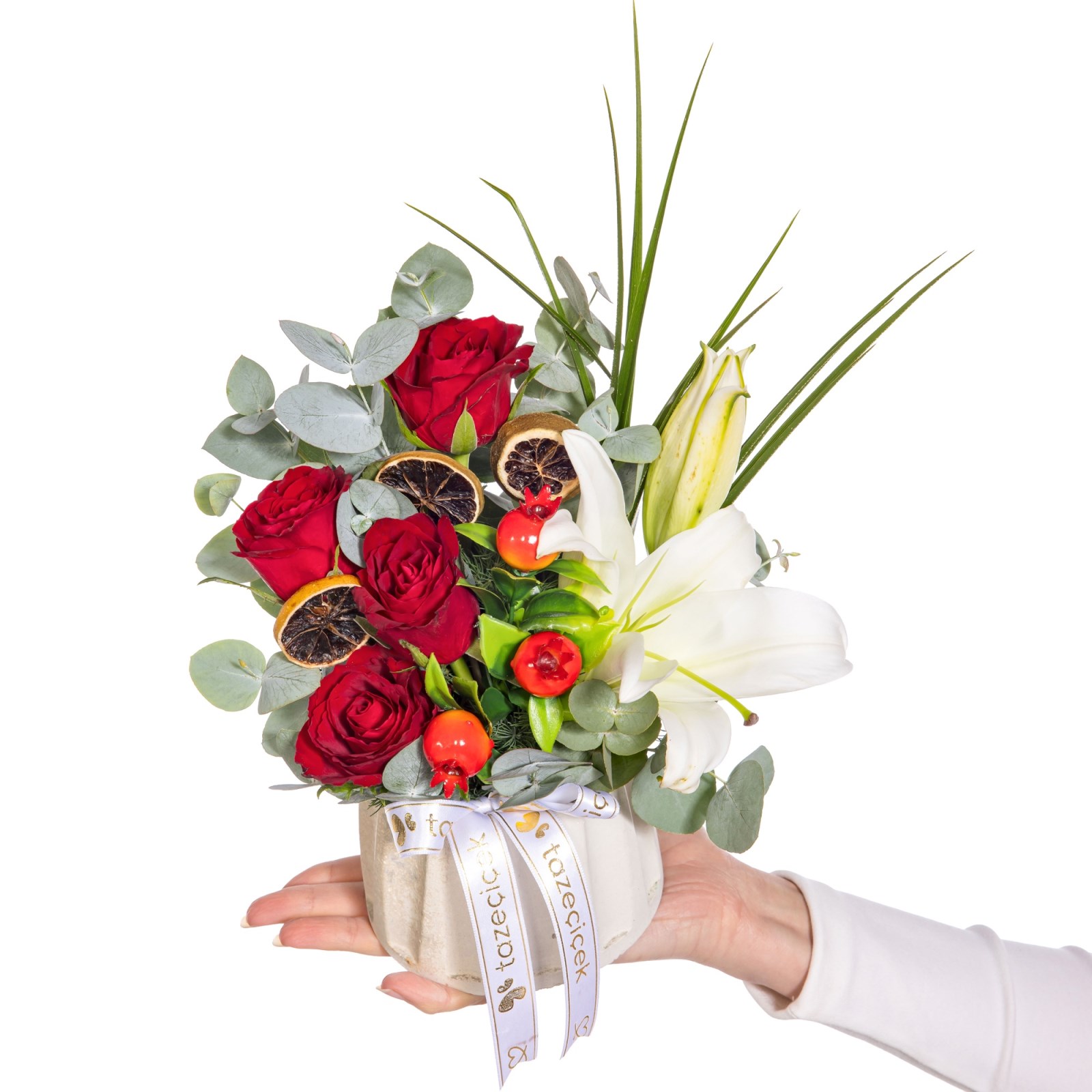 Signature White Kırmızı Gül Aranjmanı