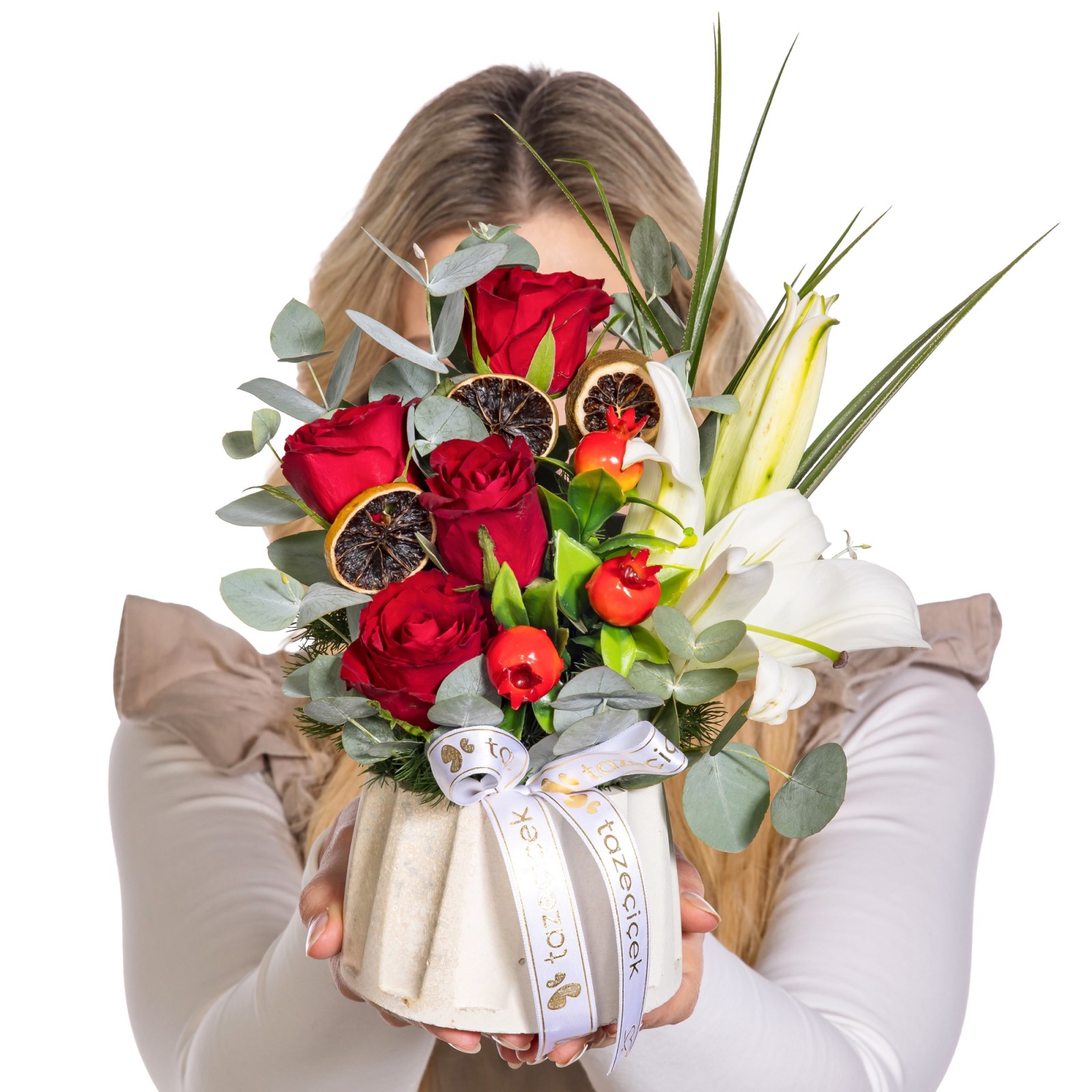Signature White Kırmızı Gül Aranjmanı