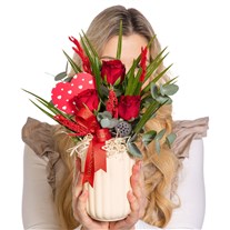 Heart Trio Kırmızı Gül Aranjman
