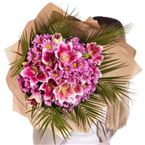 Pink Lily Şık Lilyum Buketi