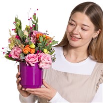 Renkli Bahar Pembe Lisyantuslar