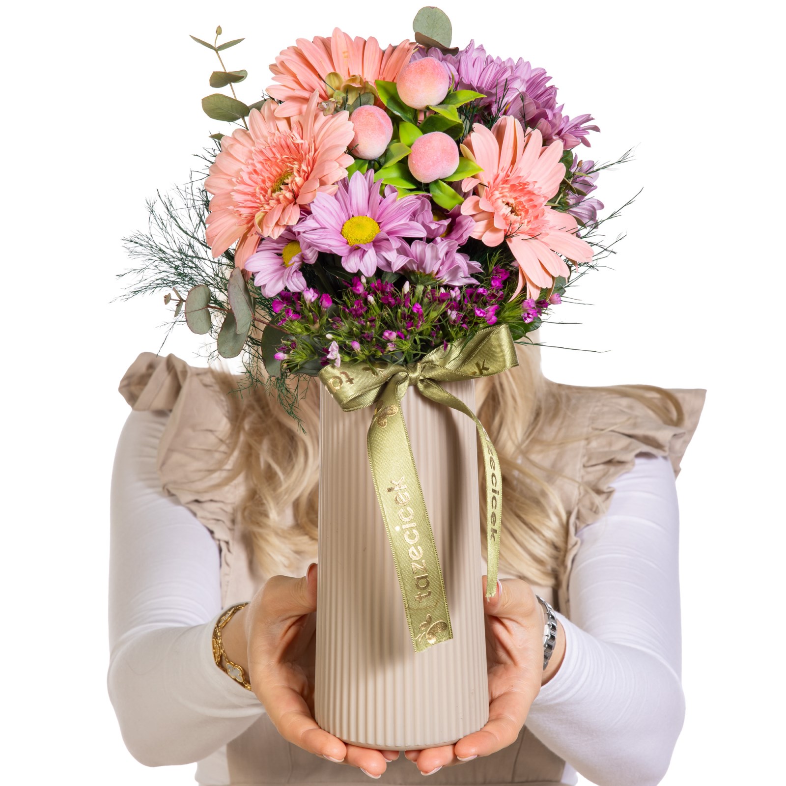 Şeftali Rüyası Gerbera Hüsnüyusuflar