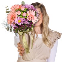 Şeftali Rüyası Gerbera Hüsnüyusuflar