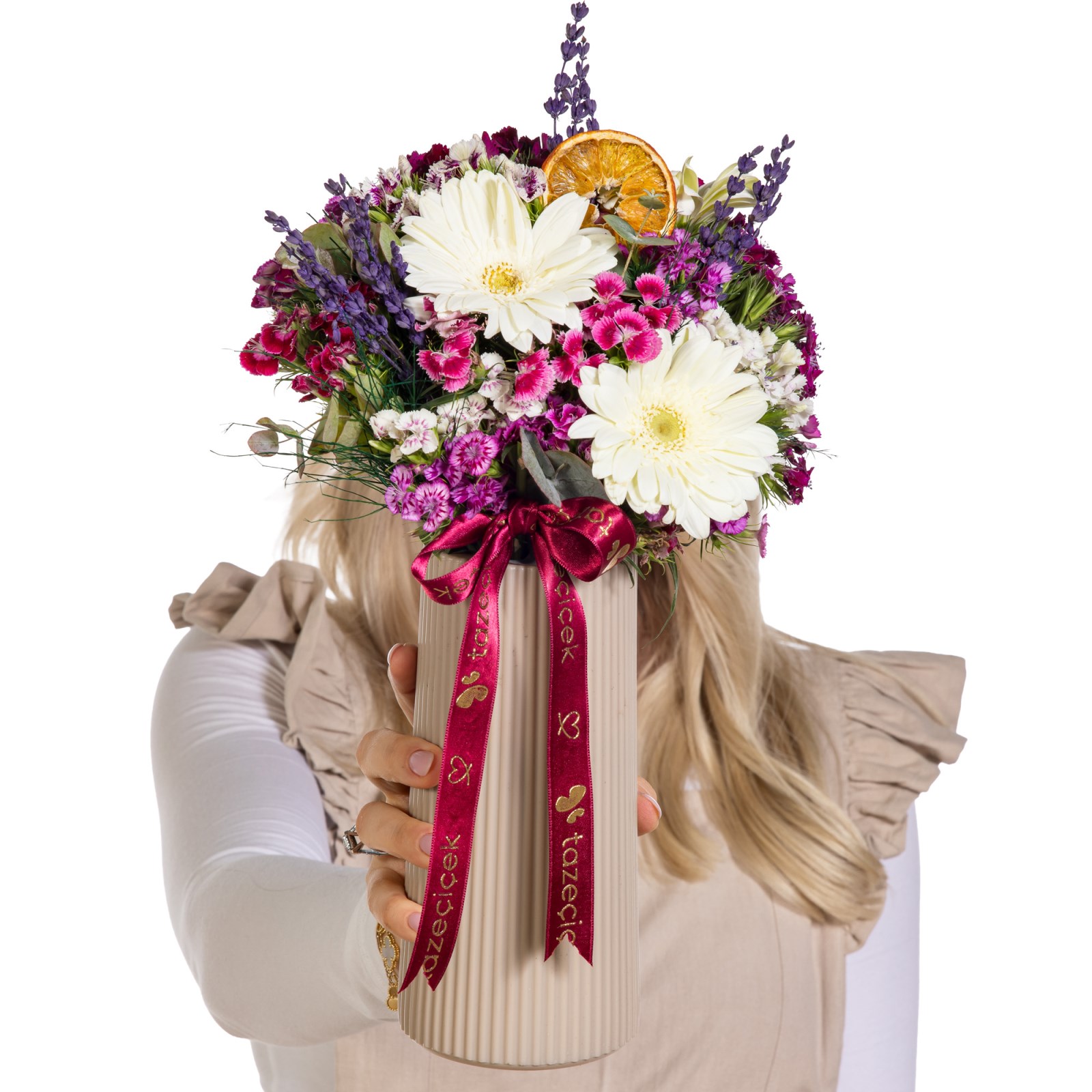 Lavanta Esintisi Gerbera Vazosu