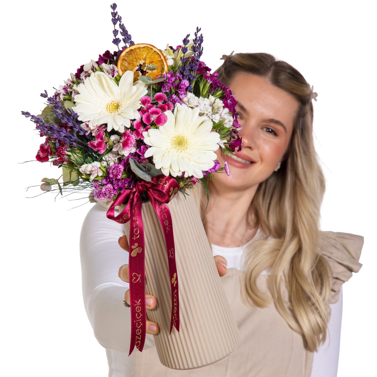 Lavanta Esintisi Gerbera Vazosu