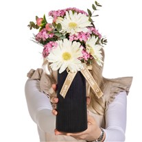 Pamuk Şeker Gerbera Vazosu