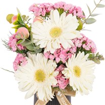 Pamuk Şeker Gerbera Vazosu