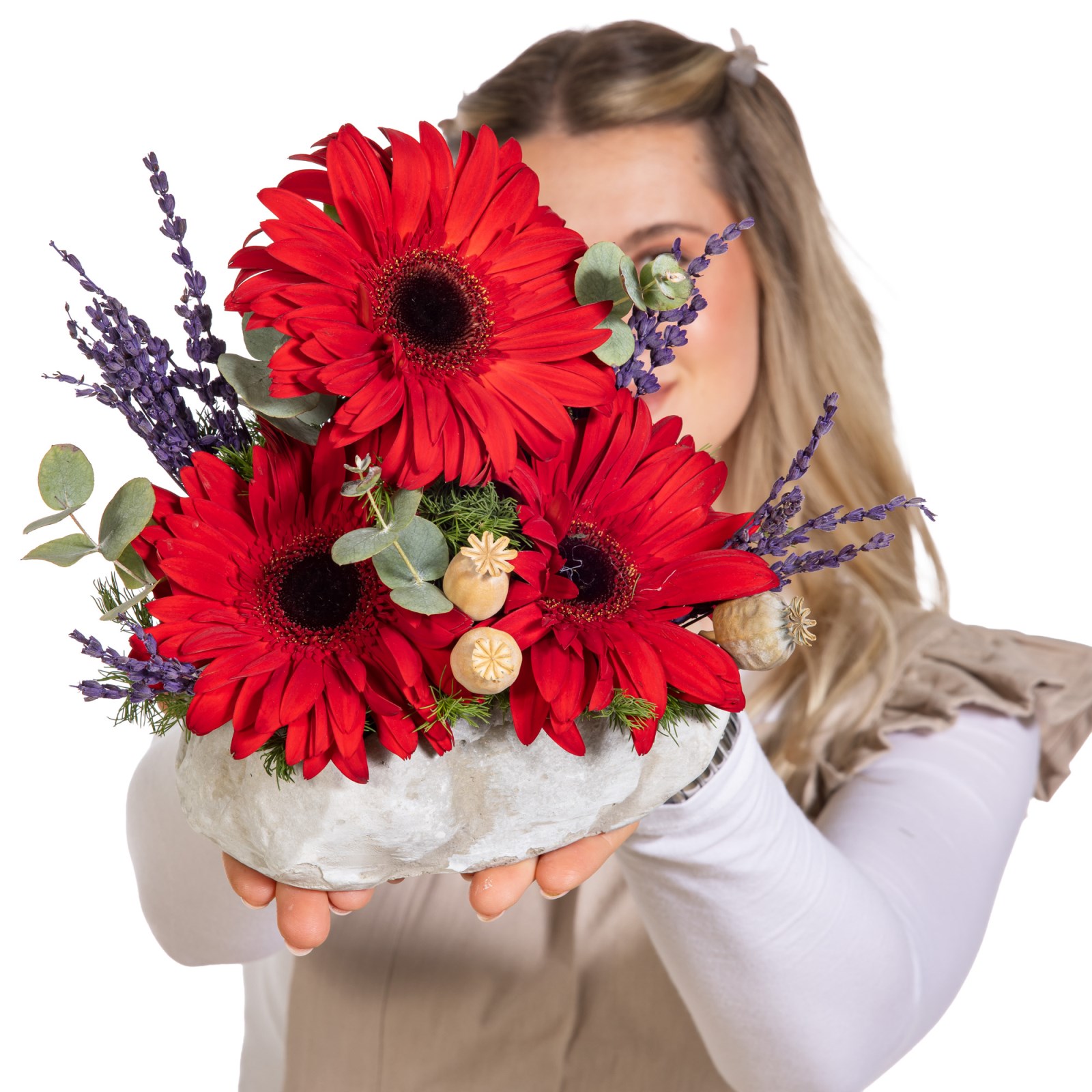 Mini Ruby Gerbera Aranjmanı