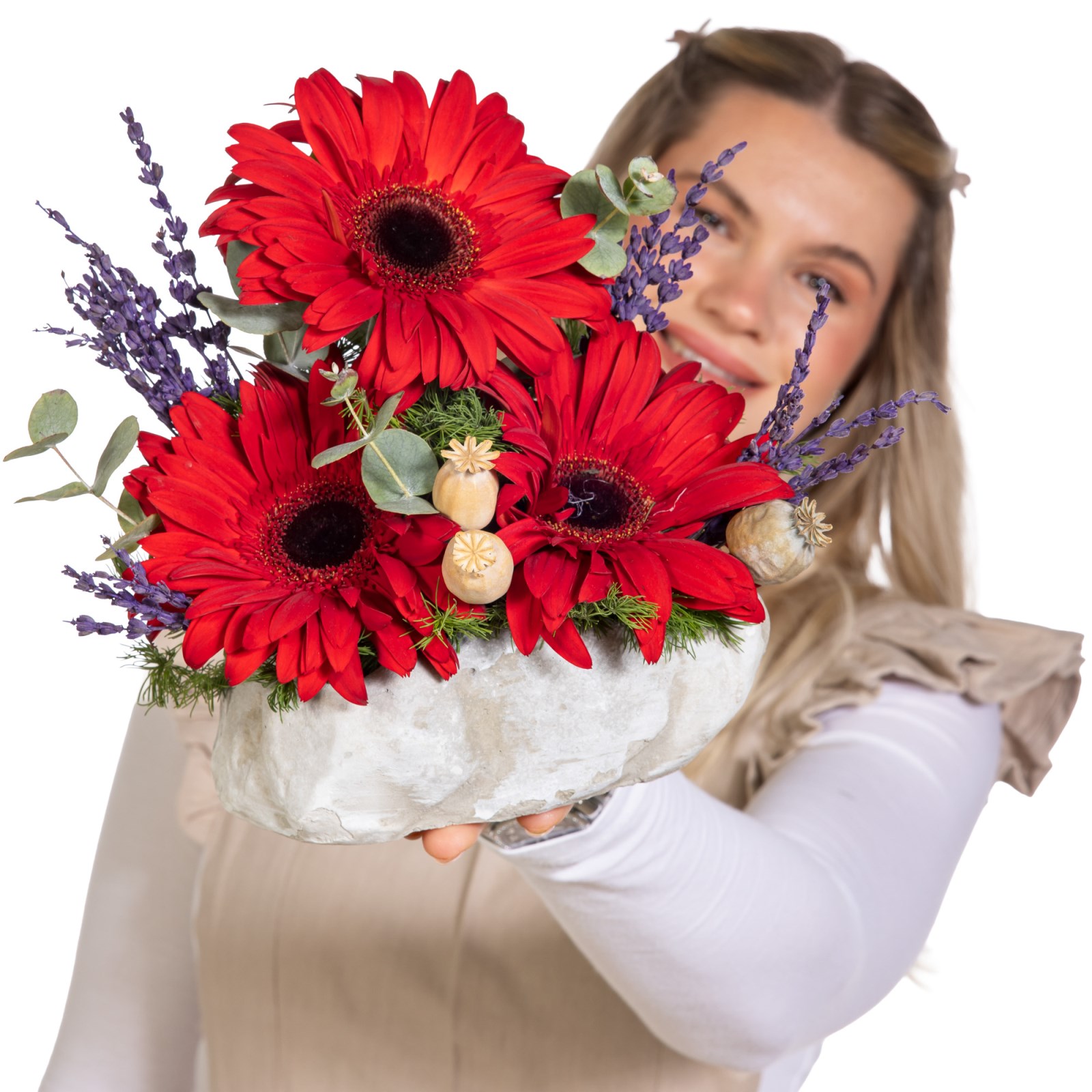 Mini Ruby Gerbera Aranjmanı