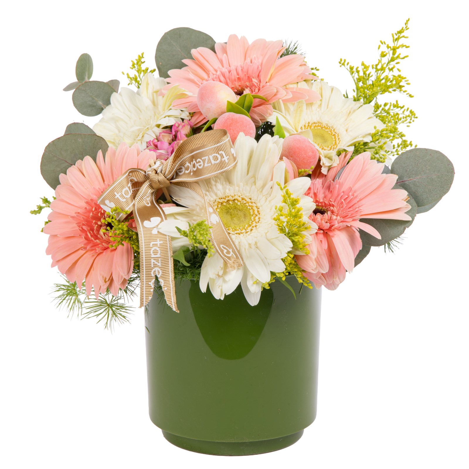 Peach Whisper Gerbera Vazosu