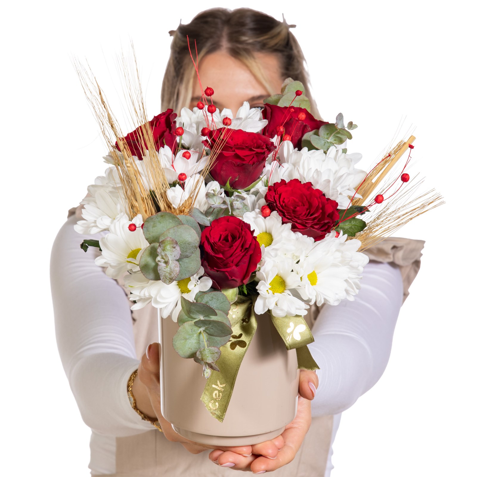 Crimson Love Gül Papatya Vazosu