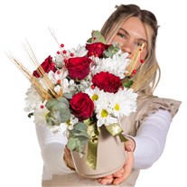 Crimson Love Gül Papatya Vazosu