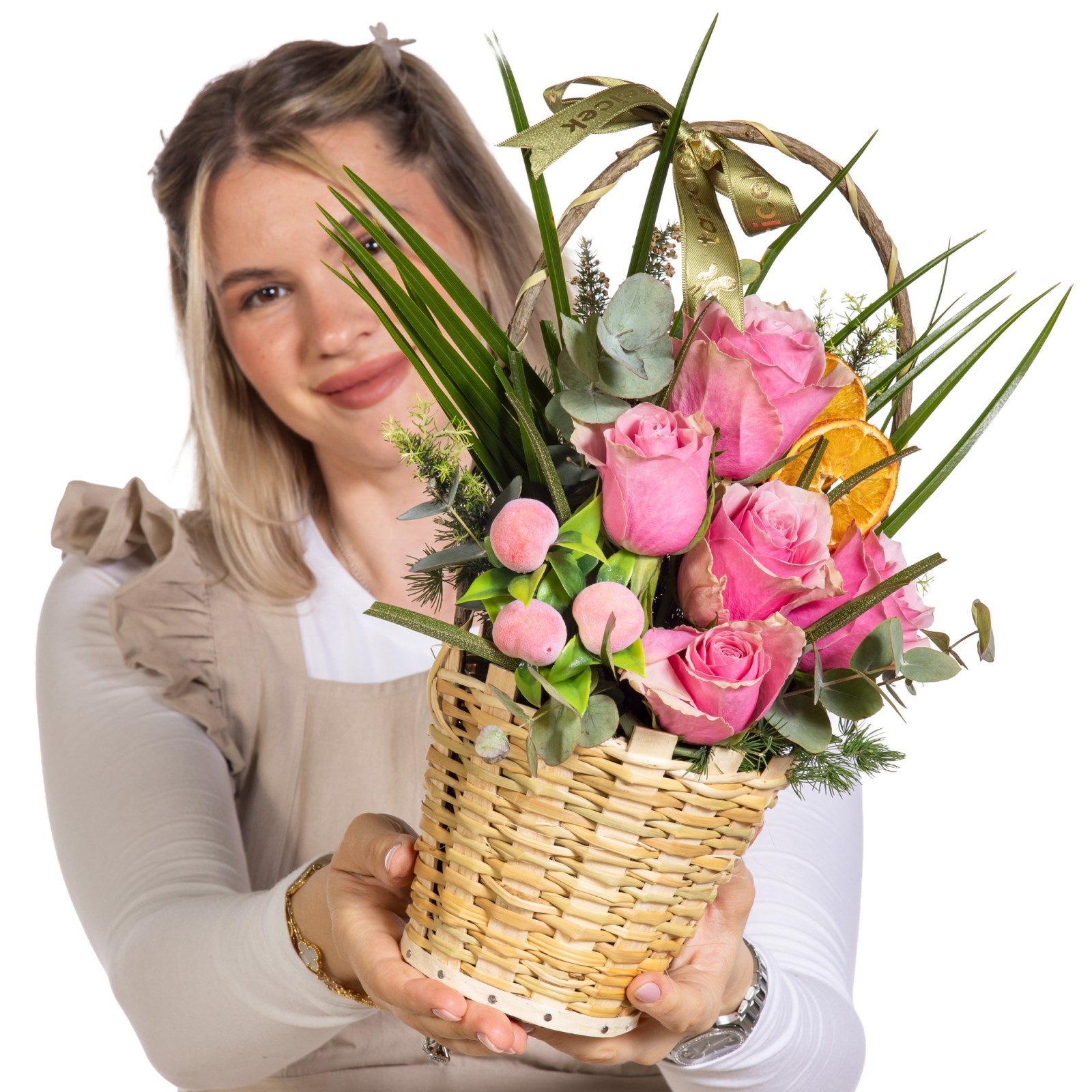 Sweet Romance Pembe Gül Sepeti