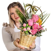 Sweet Romance Pembe Gül Sepeti