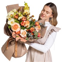 Sunset Bloom Orkide Gül Buketi