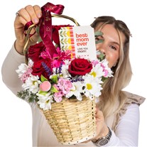 Best Mom Ever Gül Gerbera Sepeti