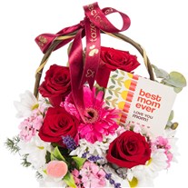 Best Mom Ever Gül Gerbera Sepeti