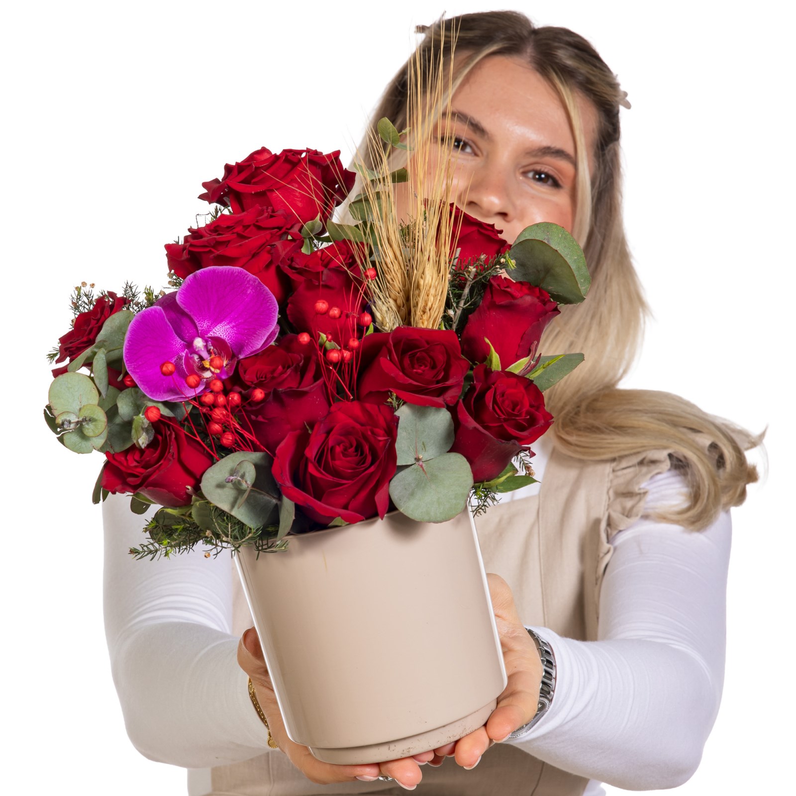 Royal Orchid Kırmızı Gül Vazosu