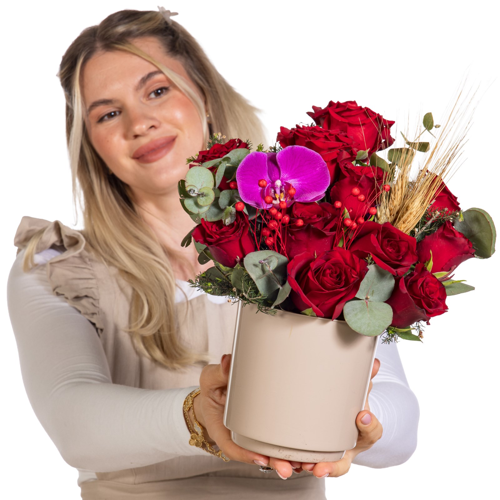 Royal Orchid Kırmızı Gül Vazosu