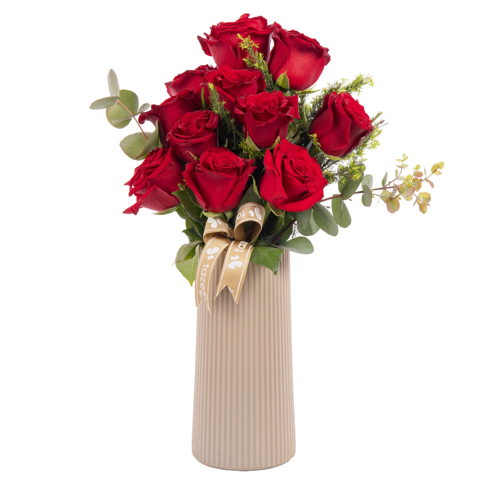 Crimson Elegance Kırmızı Gül Vazosu