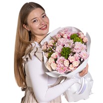 Pink Harmony Krizantem Gül Buketi
