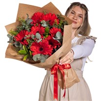 Cherry Jam Kırmızı Gerbera Buketi