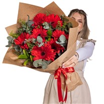 Cherry Jam Kırmızı Gerbera Buketi