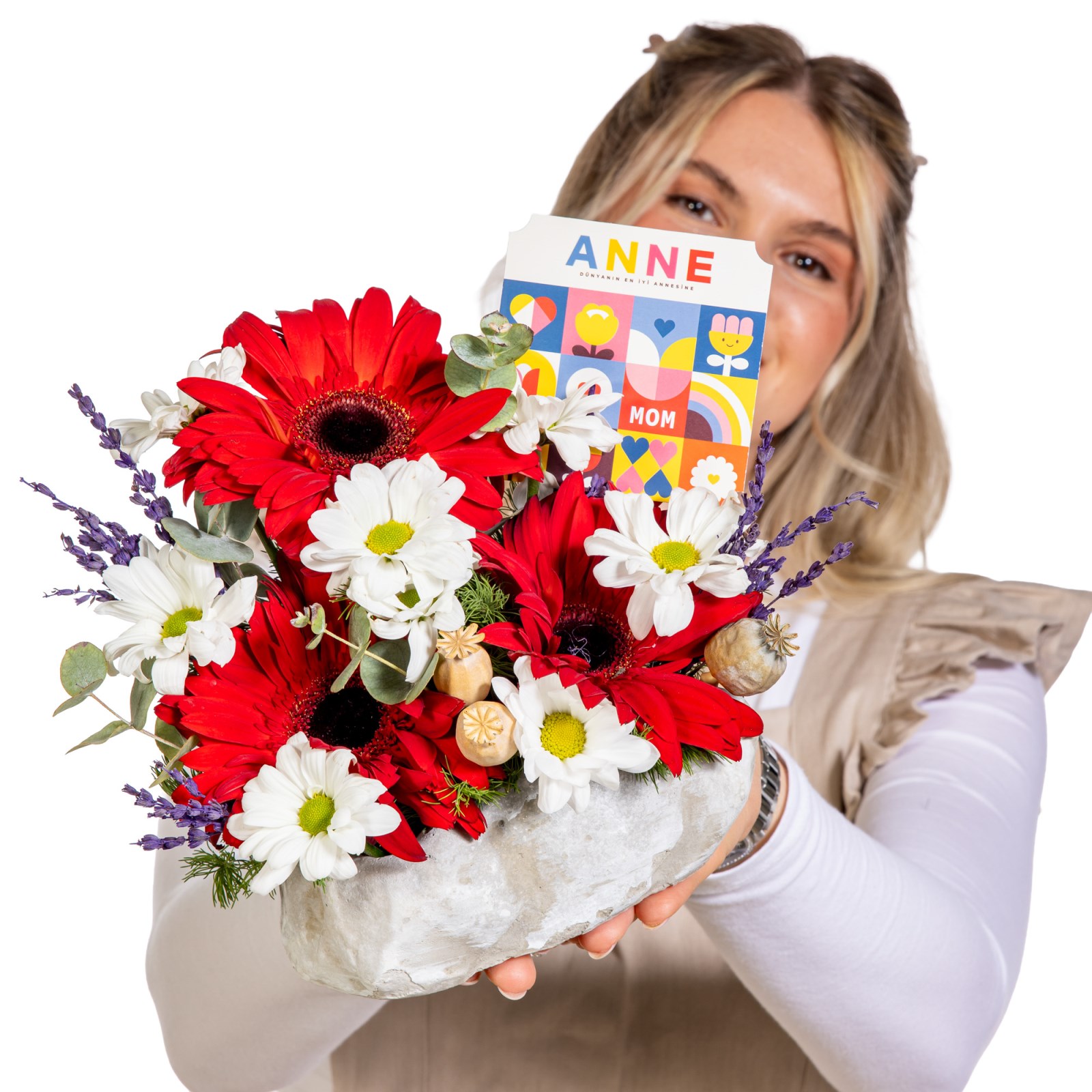 Best Mom Mini Kırmızı Gerberalar