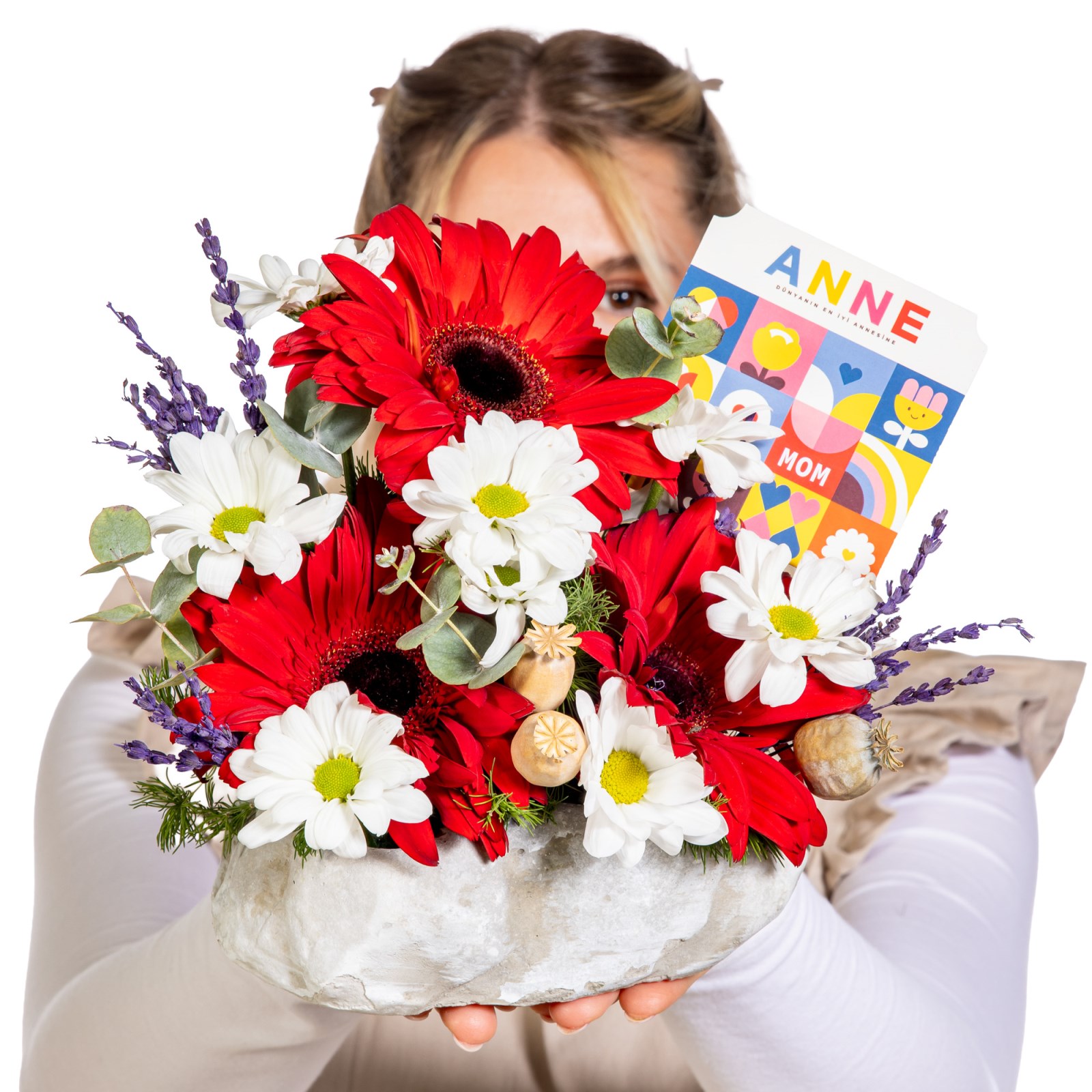 Best Mom Mini Kırmızı Gerberalar