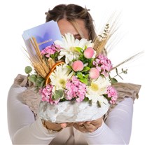 Teşekkürler Beyaz Gerbera Aranjmanı
